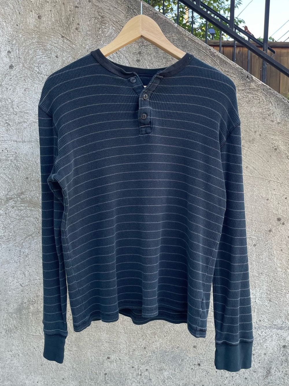 Y2k Merona striped henley shirt small